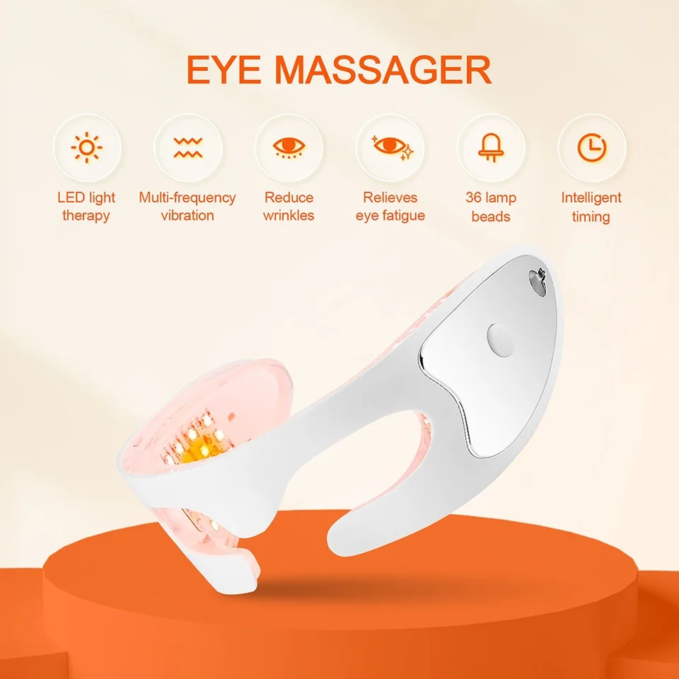Elektrischer Augenmassagegerät mit Rotlicht zur Linderung von Augenermüdung, Vibrationsmassage, Entspannungsbrille