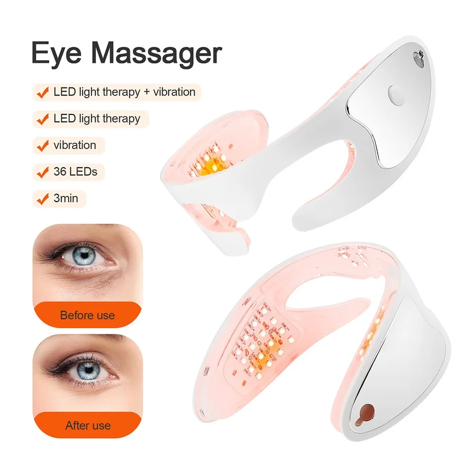 Elektrischer Augenmassagegerät mit Rotlicht zur Linderung von Augenermüdung, Vibrationsmassage, Entspannungsbrille